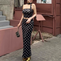 Simple and fashionable niche printed tube top dress suit - Thumbnail 4