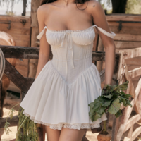 Temperament Women Sling Lace Splicing Dress - Thumbnail 2