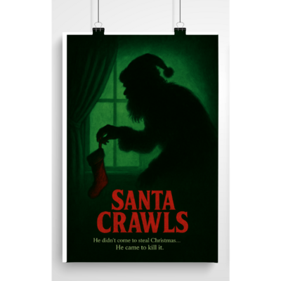 Santa Crawls 24 x 36 Poster