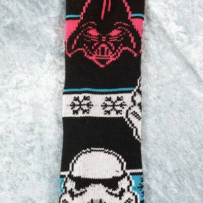 Star wars stormtrooper and darth vader empire calf length winter socks