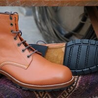 Crafted Leather Handmade Men Brown Leather Ankle High Boot - Thumbnail 1
