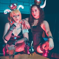 Skull Leather Wrist Band with Silver Skulls and Spikes - Thumbnail 4