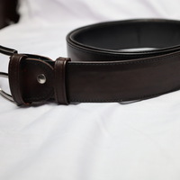 Crafted Leather Classic Dark Brown Leather Ankle High Lace up Boot with Matching Belt - Thumbnail 3