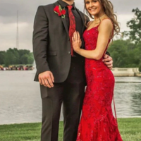 Elegant Mermaid Lace-up Back Red Prom Dresses - Thumbnail 1
