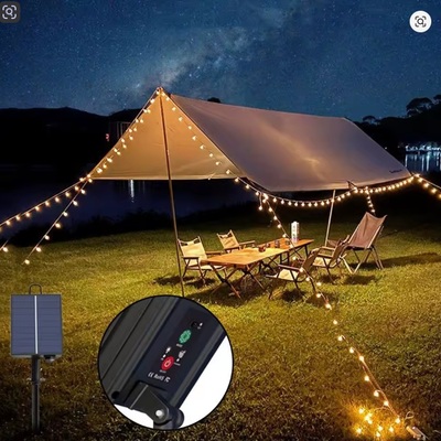 Solar battery box with remote – 8-mode led string light controller with solar panel for outdoor/indoor garden, camping, and pathway decor