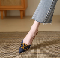 Retro Vintage Pointed Toe High Heels - Thumbnail 2