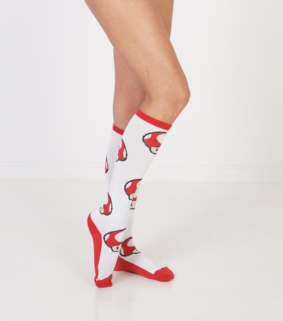 BioWorld Mario's Mushroom People Half Calf Socks