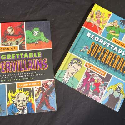 Lootcrate edition: the legion of regrettable supervillians hardcover book by jon morris