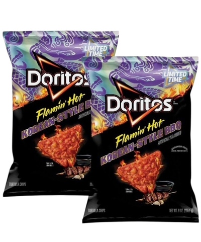 Doritos Flamin Hot KOREAN-STYLE BBQ Tortilla Chips (2-Bags)