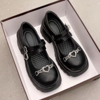Kawaii Sweet Heart Buckle Patent Leather Shoes - Thumbnail 2