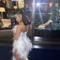 Chic White Sexy Feather Tea-length Evening Dresses - Thumbnail 1