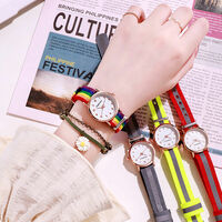 Rainbow canvas strap watch - Thumbnail 1