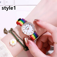 Rainbow canvas strap watch - Thumbnail 2