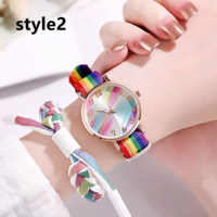 Rainbow canvas strap watch - Thumbnail 3