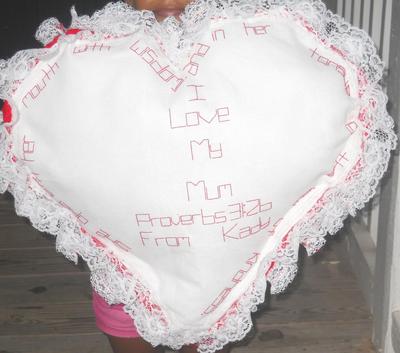 Crochet Cross Stitch Heart Pillow 