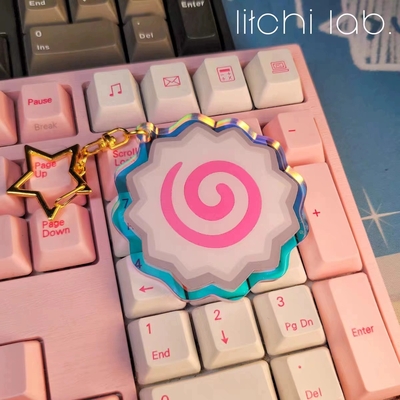 Trans theme fish board acrylic keychain