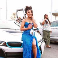 Mermaid Royal Blue Slit Sequin Prom Dress for Girl - Thumbnail 1