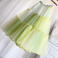 LIME Green Layered Tulle Midi Skirt Holiday Tulle Tutu Skirt Outfit Ruffle Tutu Plus Size Custom - Thumbnail 1