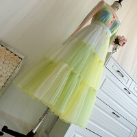 LIME Green Layered Tulle Midi Skirt Holiday Tulle Tutu Skirt Outfit Ruffle Tutu Plus Size Custom - Thumbnail 2