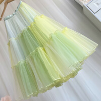 LIME Green Layered Tulle Midi Skirt Holiday Tulle Tutu Skirt Outfit Ruffle Tutu Plus Size Custom - Thumbnail 3