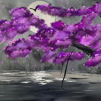 Moonlit blossom art print