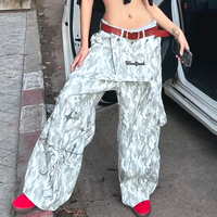 Free Shipping-CAMO BANDED LOOSE CARGO PANTS - Thumbnail 1