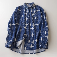 Seagull-printed long sleeves blouses - Thumbnail 1