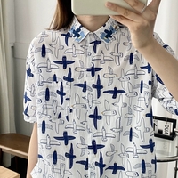 Seagull-printed long sleeves blouses - Thumbnail 3
