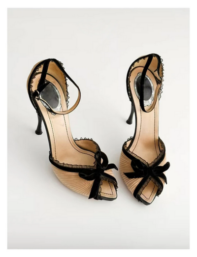 Elegant Bow Open-Toe High Heel Satin Evening Shoes for Women