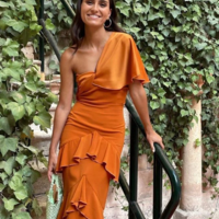 Chic Orange Velvet Mermaid Prom Dress,Evening Dress - Thumbnail 1