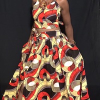 Vibrant Vibes Halter Top & Skirt Set - Thumbnail 1