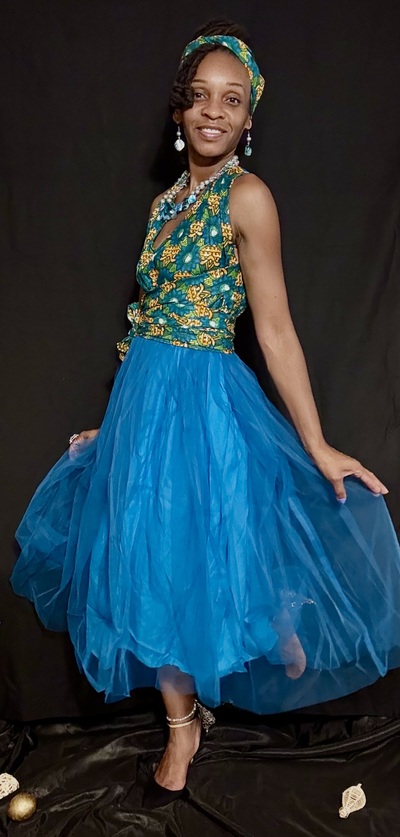  Tropical Oasis Halter Tulle Dress