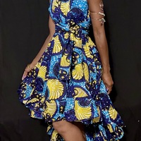 Sahara Sunset Halter Hi Low Dress - Thumbnail 1