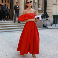 New Arrive Off Shoulder Red Long Prom Dresses - Thumbnail 1