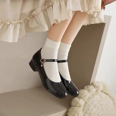 Black patent leather shoes