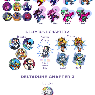 Deltarune charm & button bundle *new* tenna button