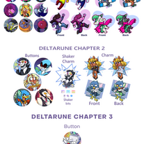 Deltarune Charm & Button Bundle *NEW* TENNA BUTTON