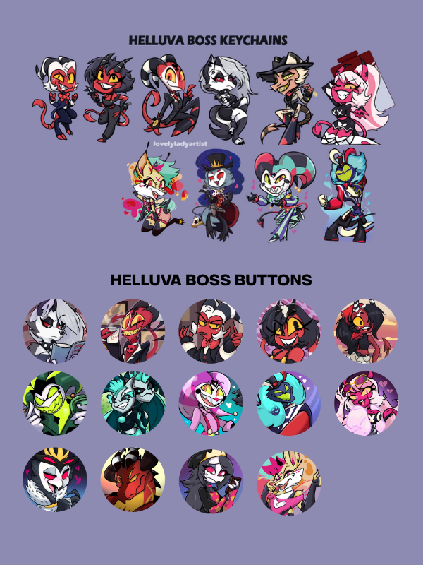 Helluva Boss Charm & Button Bundle