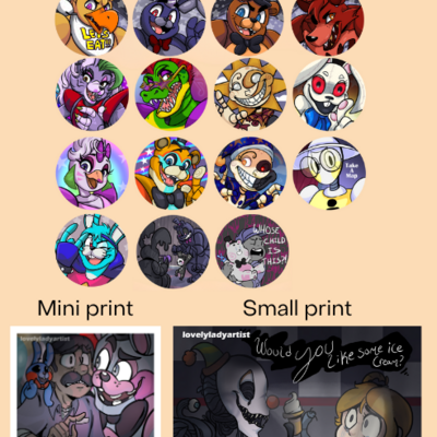 Fnaf button and print bundle