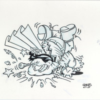 Crooked CHRIS Pen & Ink Original Art Superman Parody - Thumbnail 2