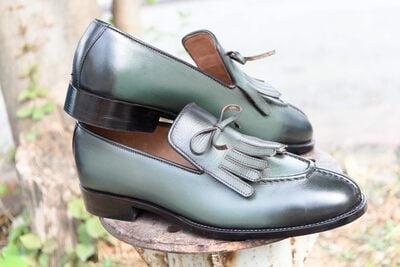 Crafted Leather Handmade Men Classic Fringes Loafers Dress Shoes