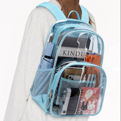 Transparent schoolbag and backpack