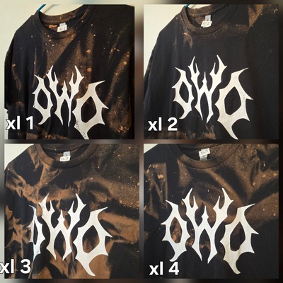 Xl owo hand screen printed shirt
