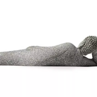 SLEEPING BUDDHA STATUE HANDMADE HOME MEDITATION DECOR - Thumbnail 3