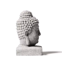 BUDDHA HEAD STATUE HANDMADE HOME MEDITATION DECOR - Thumbnail 2