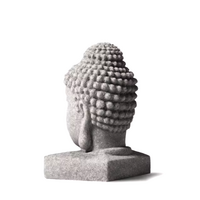 BUDDHA HEAD STATUE HANDMADE HOME MEDITATION DECOR - Thumbnail 3