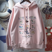 College style cartoon letter heavy embroidered sweatshirt - Thumbnail 3