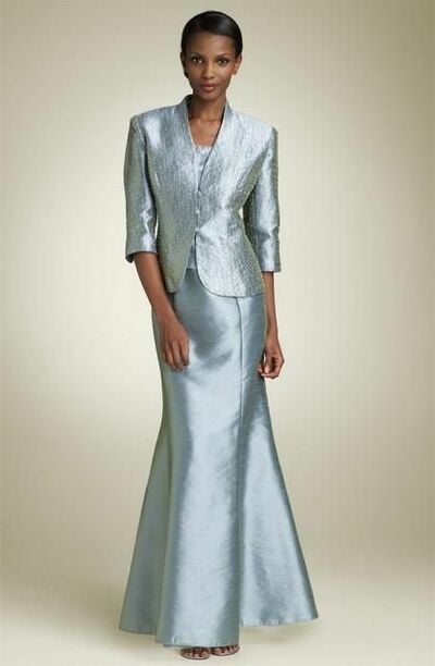 Elegant Blue Mermaid with Jacket Mother Of the Bride/ Groom Dresses Formal Evening Dress