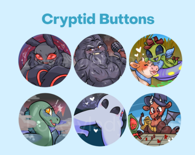 Cryptids and Monsters Button Bundle