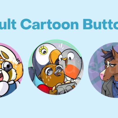 Adult cartoons button bundle